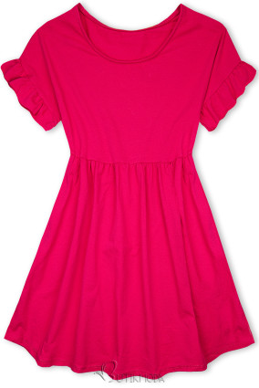 Rózsaszínű A-vonalú pamut ruha