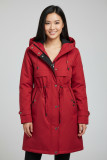 Átmeneti kabát hosszított fazonban - piros színű