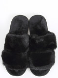 Fekete színű női szőrme papucs