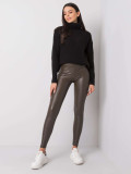 Sötét khaki eko bőr leggings RUE PARIS