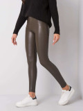 Sötét khaki eko bőr leggings RUE PARIS