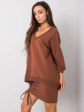 Barna színű oversize pulóver RUE PARIS
