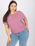 Rózsaszínű plus size pamut póló
