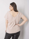 Bézs színű plus size pamut póló