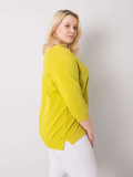 Világoszöld színű plus size pamut pulóver