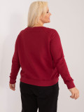 Bordó színű plus size pulóver