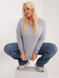 Szürke színű plus size pulóver