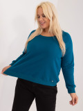 Tengerkék színű plus size pulóver