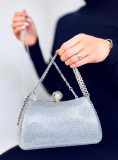 Alkalmi clutch kézitáska - ezüst színű