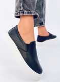 Perforált slip-on tornacipő - fekete színű