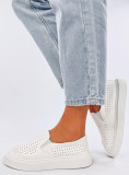 Perforált slip-on tornacipő - fehér színű