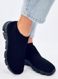 Női szövet slip-on tornacipő - fekete színű