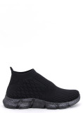 Női szövet slip-on tornacipő - fekete színű