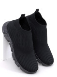 Női szövet slip-on tornacipő - fekete színű