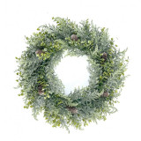 Karácsonyi ajtódísz, natúr zöld, 38 cm