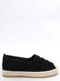 Fekete színű espadrilles cipő horgolt felsőrésszel