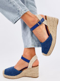 Éksarkú espadrilles szandál - kék színű
