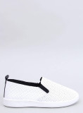 Perforált slip-on tornacipő - fehér/fekete színű
