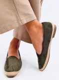 Olívazöld színű öko velúr espadrilles cipő