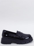 Lakkozott női mokaszin - fekete színű