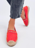 Narancsszínű velúr espadrilles cipő kövecskékkel