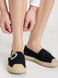 Fekete színű női espadrilles cipő csattal
