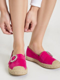 Rózsaszínű női espadrilles cipő csattal