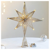Aranyszínű LED karácsonyfadísz - csillag