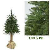 Természetes hatású lucfenyő karácsonyfa törzsön – 160 cm