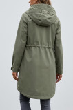 Khaki színű tavaszi parka nagy kapucnival