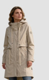 Bézs színű tavaszi parka nagy kapucnival