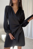 Catlin fekete színű mini átlapolt ruha