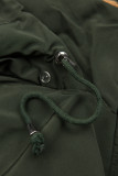 Khaki színű téli parka barna színű plüssel
