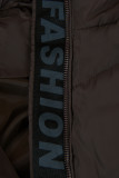 FASHION női télikabát - csokoládébarna színű