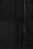Fekete színű tavaszi parka állítható derékkal