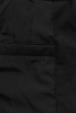 Fekete színű átmeneti parka derékban behúzással