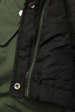 Khaki és fekete színű kifordítható átmeneti parka