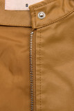 Camel barna színű basic műbőrdzseki