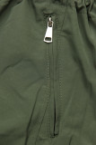 Mintás kifordítható parka - khaki és barna színű