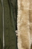 Khaki színű parka kivehető plüss béléssel