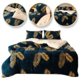 Puha plüss takaró XXL 180x220 - sötétkék/aranyszínű