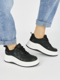 Női fekete színű sneaker vastag talppal
