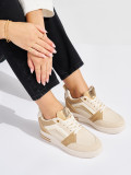 Női bézs színű sneaker rejtett sarokkal
