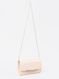 Világosbézs clutch lánccal