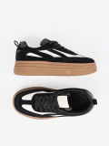 Fekete női sneakers fehér részletekkel