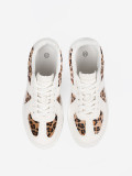 Fehér színű leopárdmintás sneaker cipő