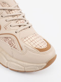 Világosbézs színű női platform sneaker cipő