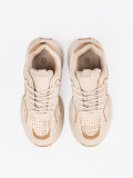 Világosbézs színű női platform sneaker cipő