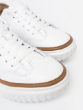 Fehér színű bőrből készült sneaker platformon Sergio Leone