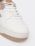 Fehér-bézs színű platform sneaker cipő